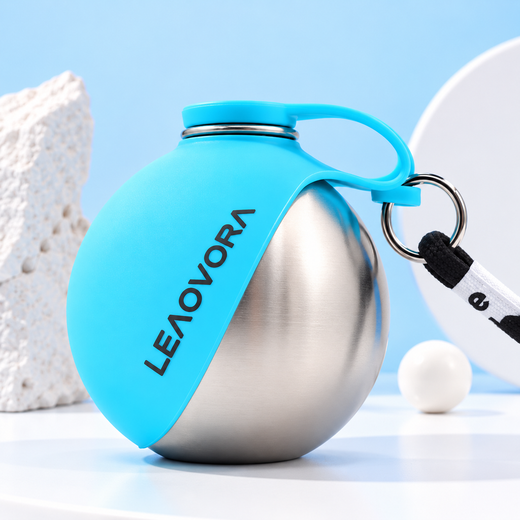 LEAOVORA 2-in-1 Portable Dog Water Bottle & Foldable Bowl