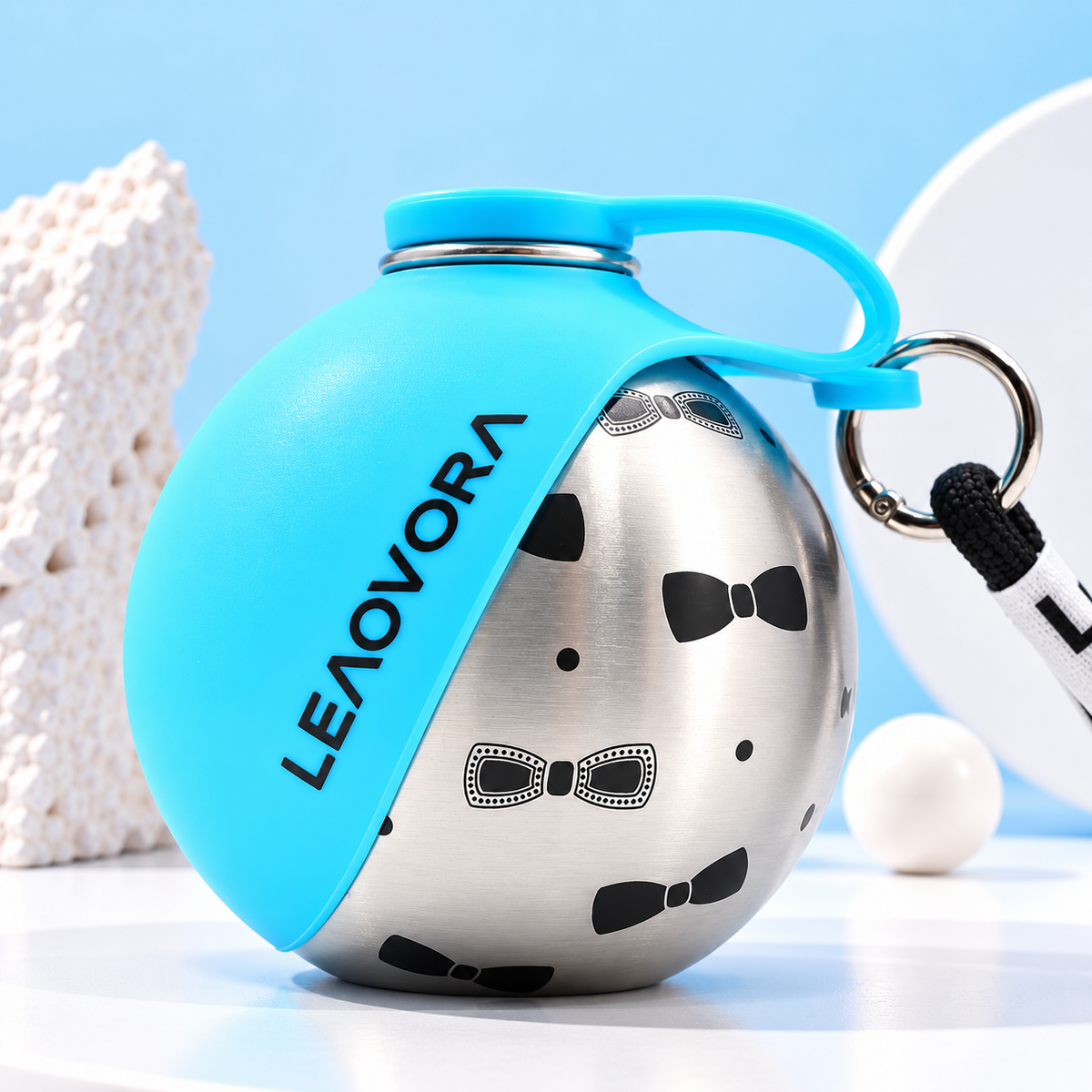 LEAOVORA 2-in-1 Portable Dog Water Bottle & Foldable Bowl